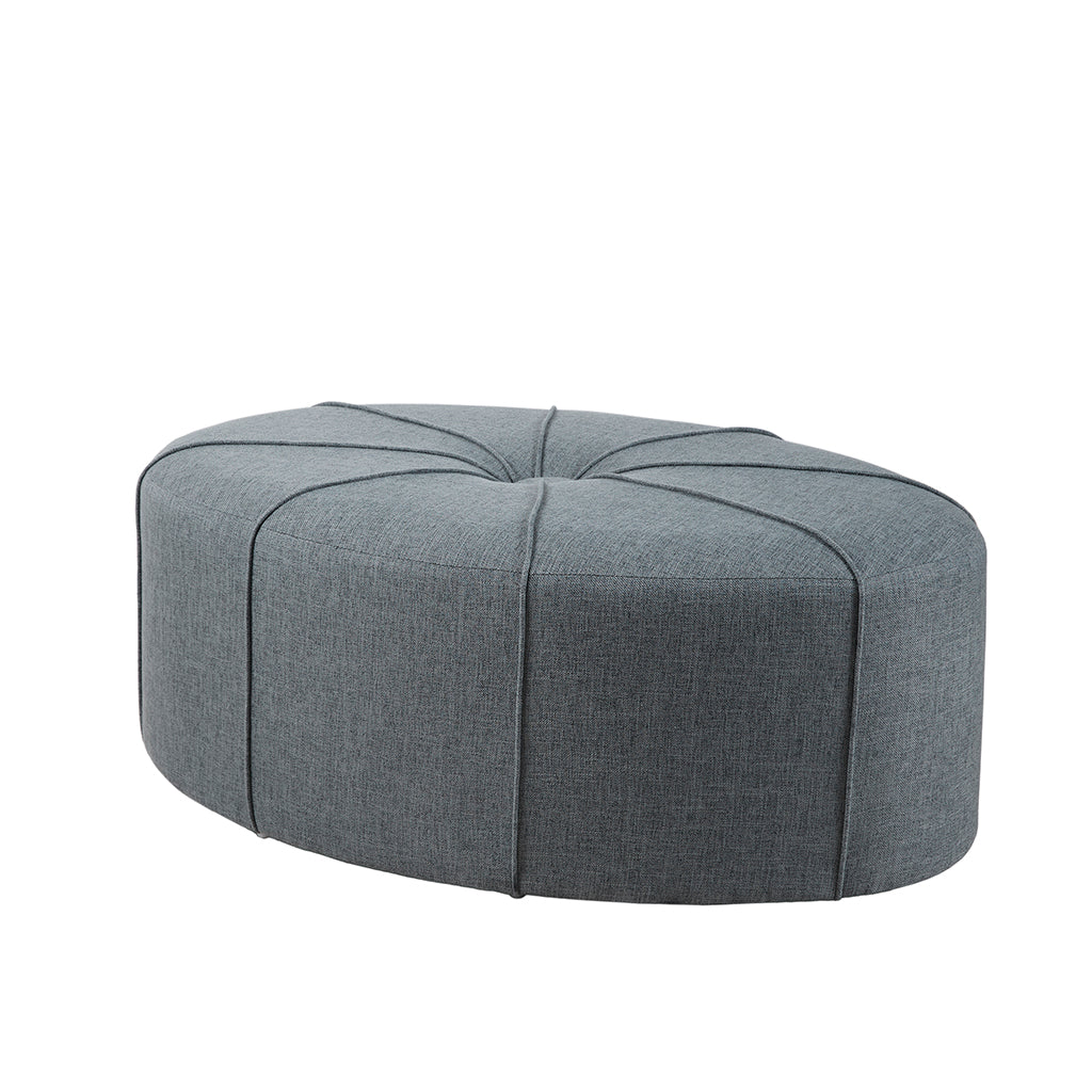 Ferris Oval Ottoman - Blue Multi