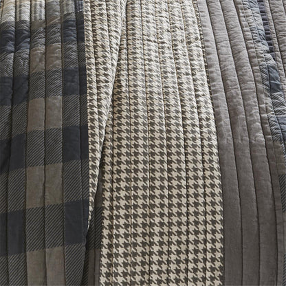 Winter Plains 100% Cotton Oversized Quilt Mini Set - Taupe