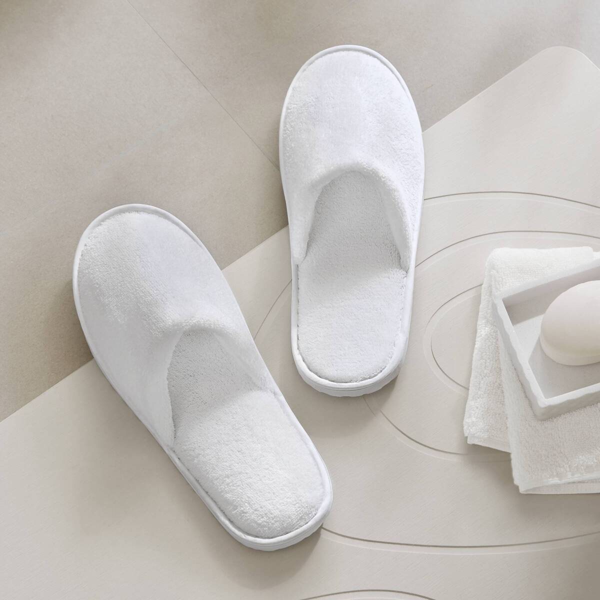 Terry Essential Slippers - White