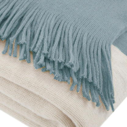 Stockholm Color Block Faux Cashmere Throw - Aqua
