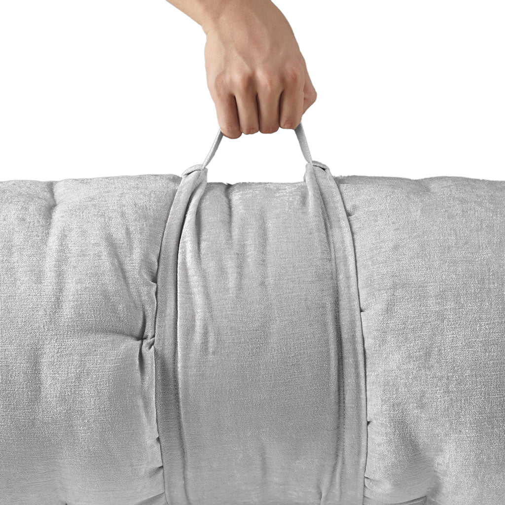 Edelia Poly Chenille Lounge Floor Pillow Cushion - Grey
