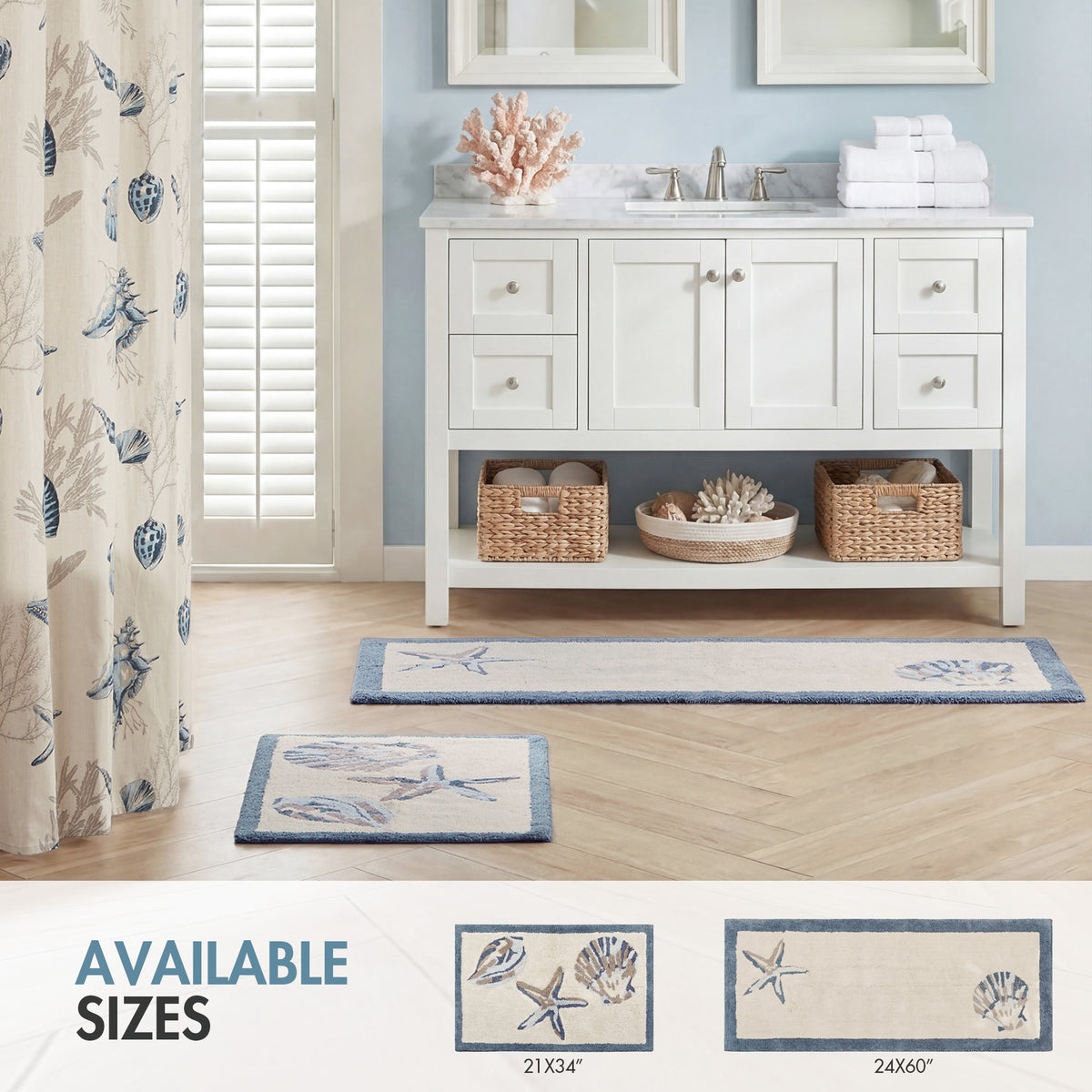 Bayside Cotton Tufted Rug - Blue