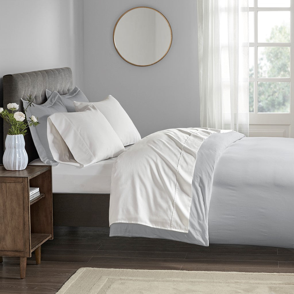 400 Thread Count Wrinkle Resistant Cotton Sateen Sheet Set