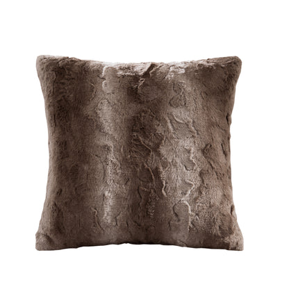 Zuri Faux Fur Square Pillow - Tan