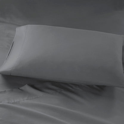 Microfiber Sheet Set with Side Storage Pockets - Charcoal