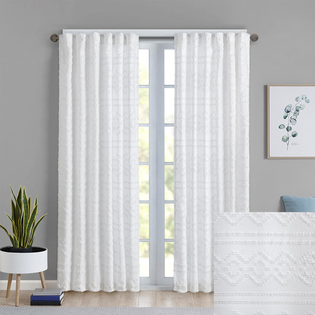 Annie Solid Clipped Jacquard Window Curtain