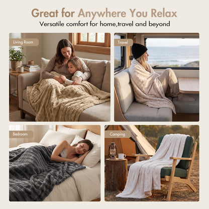 Duke Long Fur Throw - Ivory