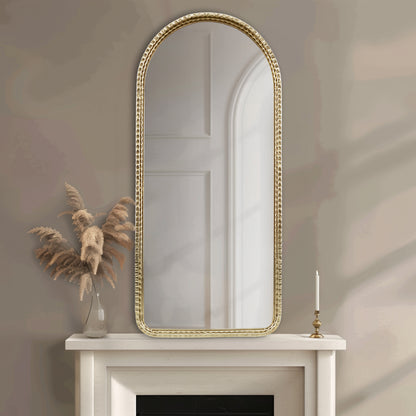 Mia Gold Metal Arch Wall Mirror - Gold