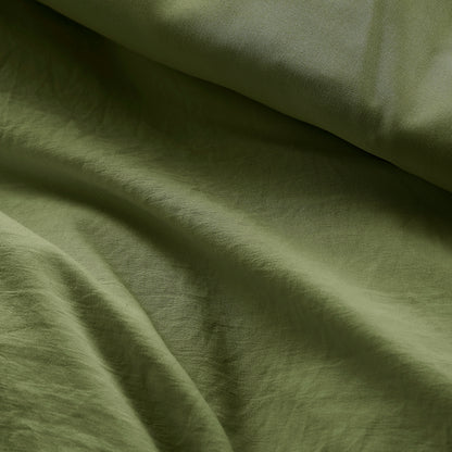 Walker Soft Washed Pleated Comforter Set - Olive Green