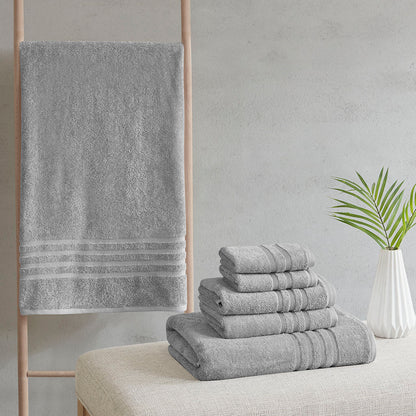 Nurture Sustainable Antimicrobial Bath Towel 6 Piece Set - Grey