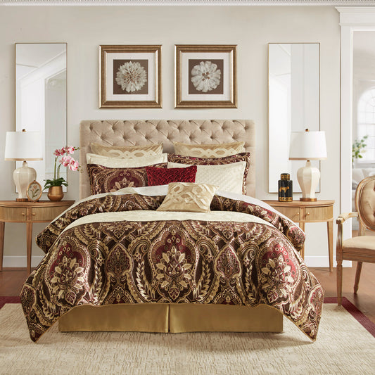 Julius 4 Piece Comforter Set - Burgundy