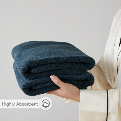 Premium Turkish Cotton 500GSM Plush Towel Set - Navy