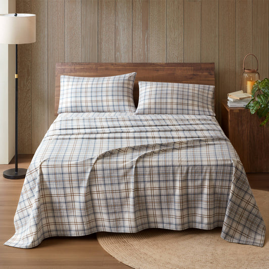 Cotton Flannel Sheet Set - Dart Gray Plaid