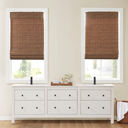 Eastfield Bamboo Light Filtering Roman Shade 64"L - Teak