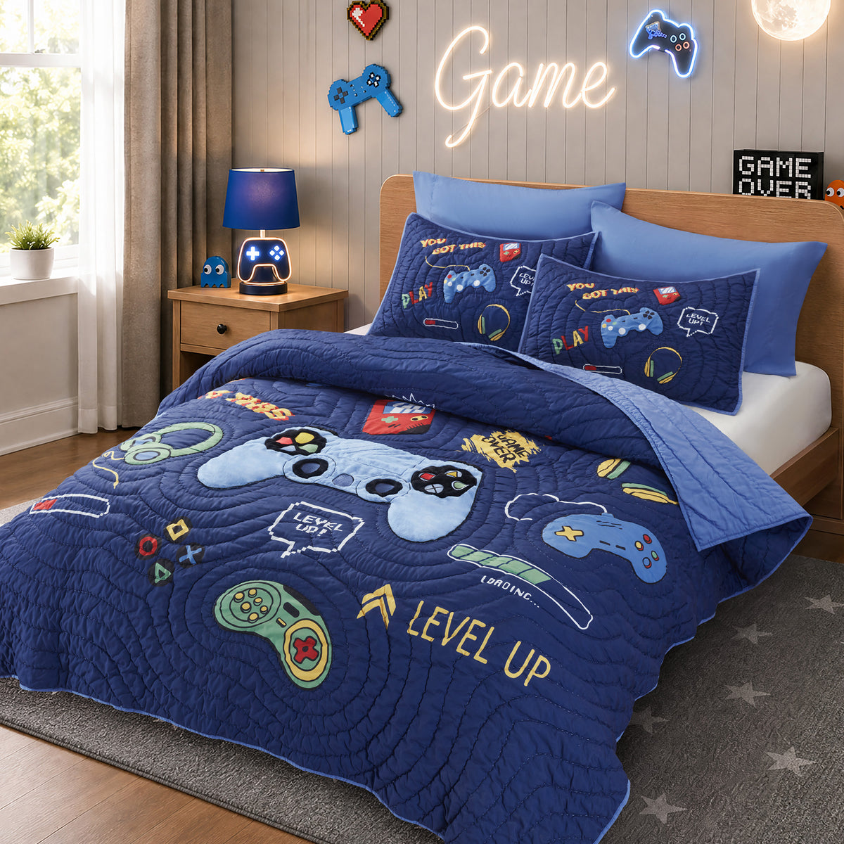 Game Quilt Set - Navy