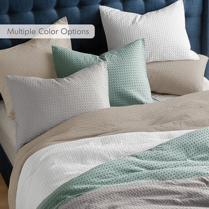 Mina Weave Textured Duvet Cover Set - White