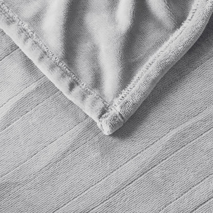 Plush Heated Blanket - Light Grey