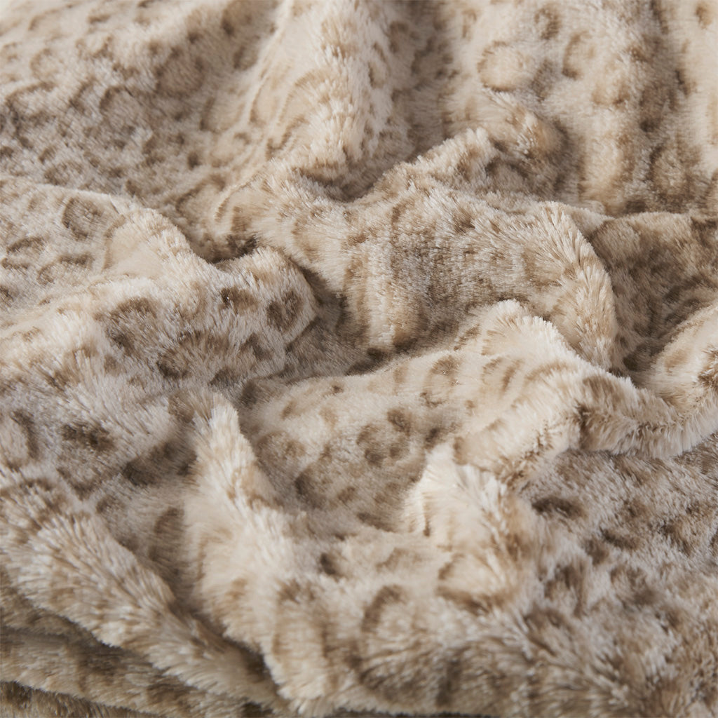 Zuri Oversized Faux Fur Throw - Leopard