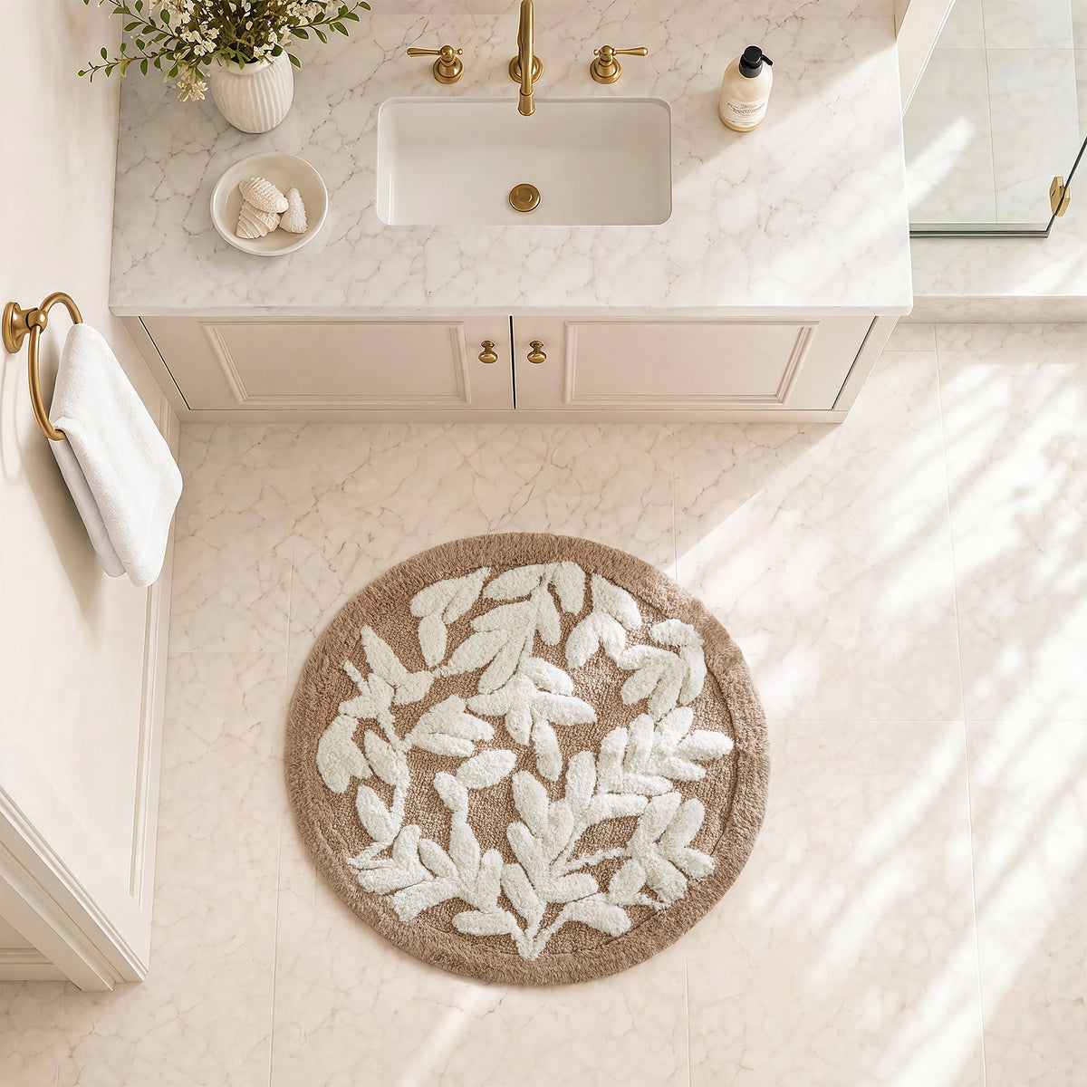 Serene Cotton Tufted Bath Rug - Mushroom