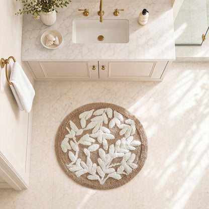 Serene Cotton Tufted Bath Rug - Mushroom