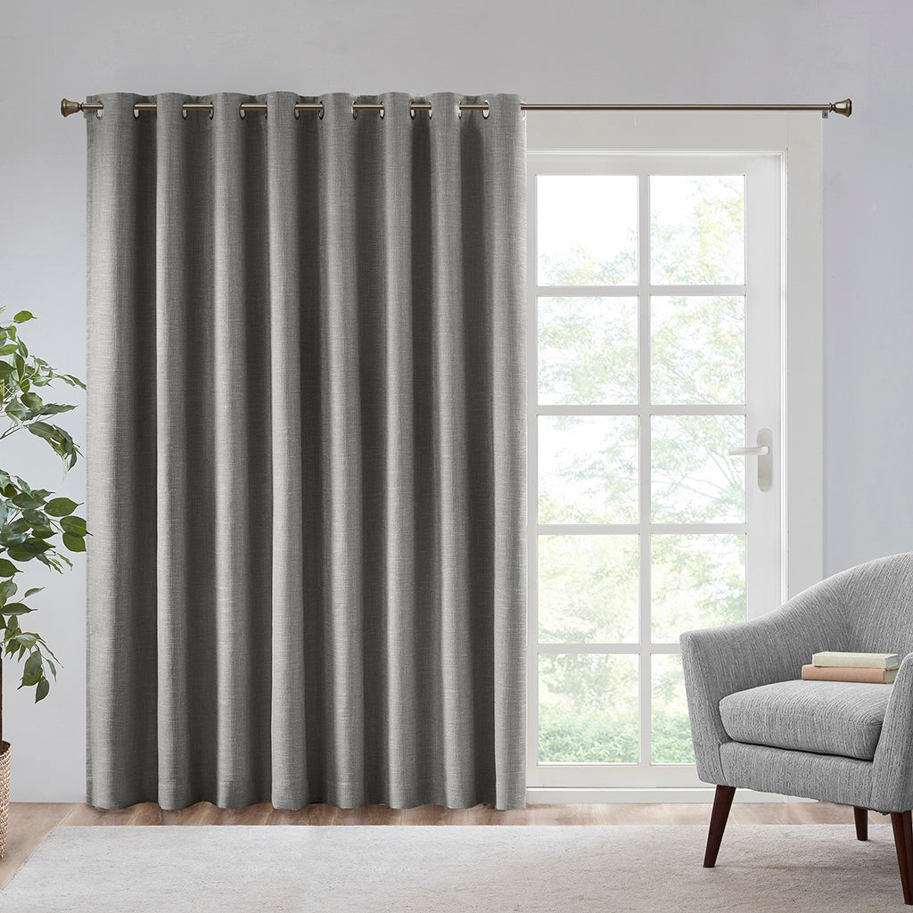 Maya Printed Heathered Blackout Window Patio Panel - Grey