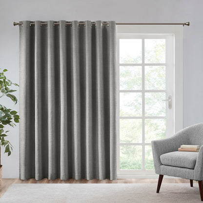 Maya Printed Heathered Blackout Window Patio Panel - Grey