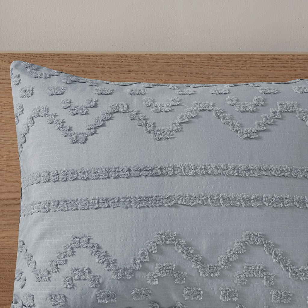 Annie Solid Clipped Jacquard Duvet Cover Set