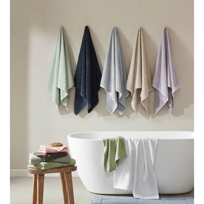 Spa Waffle Cotton Jacquard Bath Towel 6 Piece Set - Grey