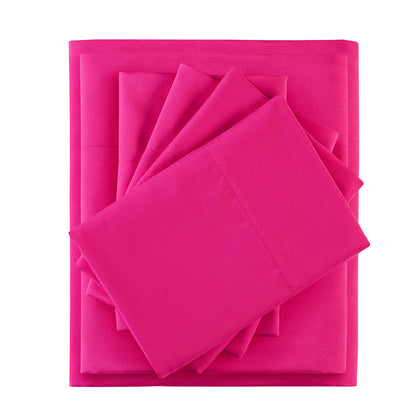 Microfiber Sheet Set with Side Storage Pockets - Pink