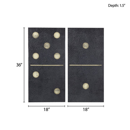 Two Black Dominos 2-piece Canvas Wall Art Set - Black