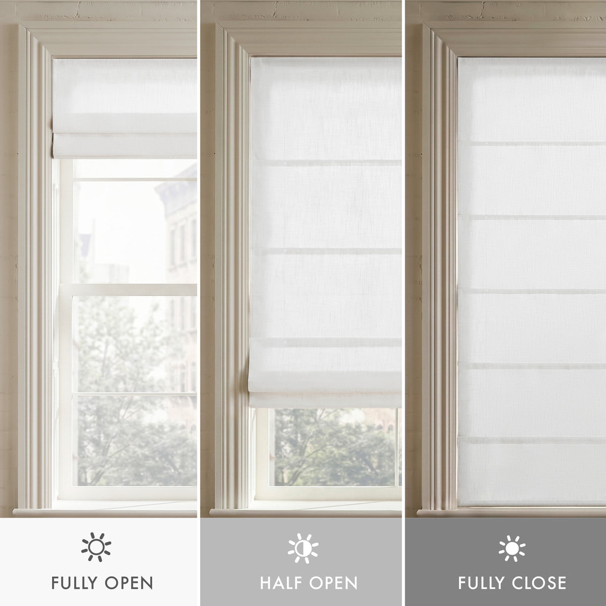 Emery Cordless Roman Shade - White
