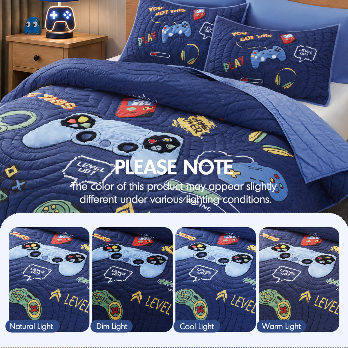 Game Quilt Set - Navy