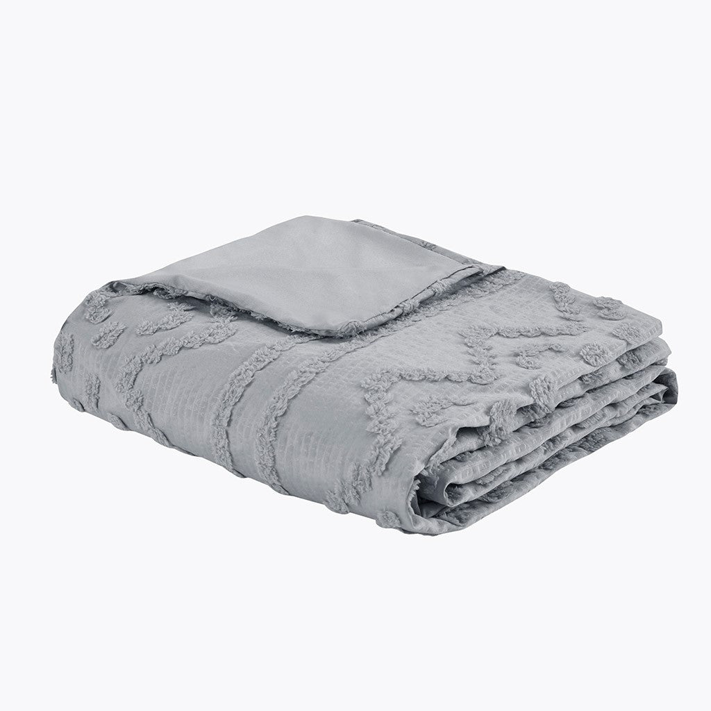 Annie Solid Clipped Jacquard Duvet Cover Set