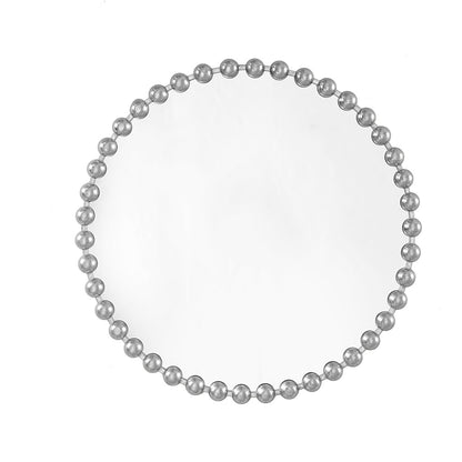 Marlowe Beaded Round Wall Mirror - Silver