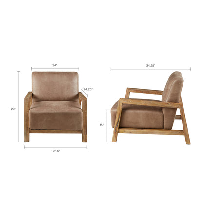 Easton Low Profile Accent Chair - Taupe/Natural