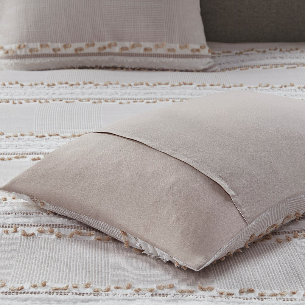 Lennon Organic Cotton Jacquard Duvet Cover Set