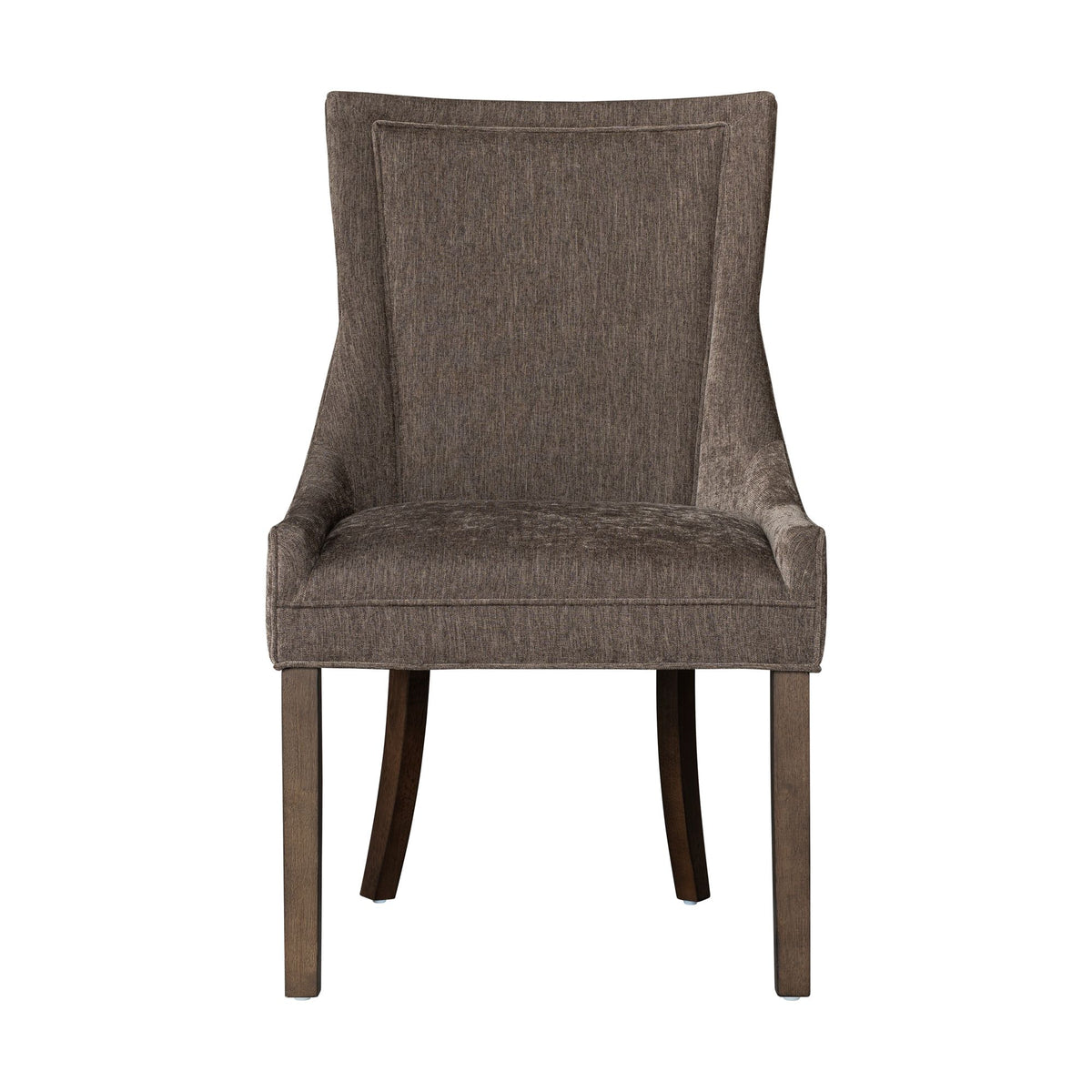 Ultra Upholstered Dining Side Chairs with wood legs (Set of 2) - Brown