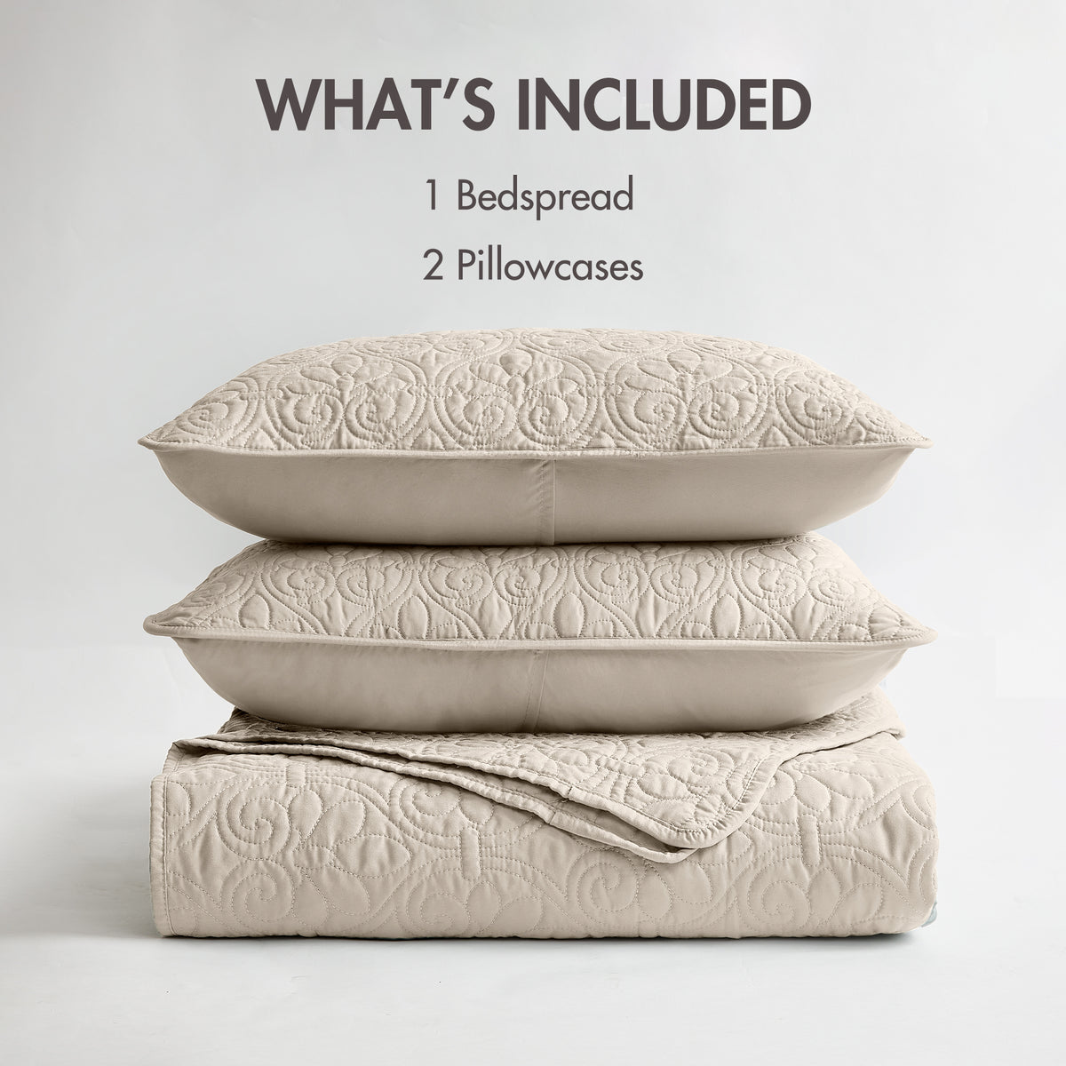Quebec Reversible Bedspread Set - Cream