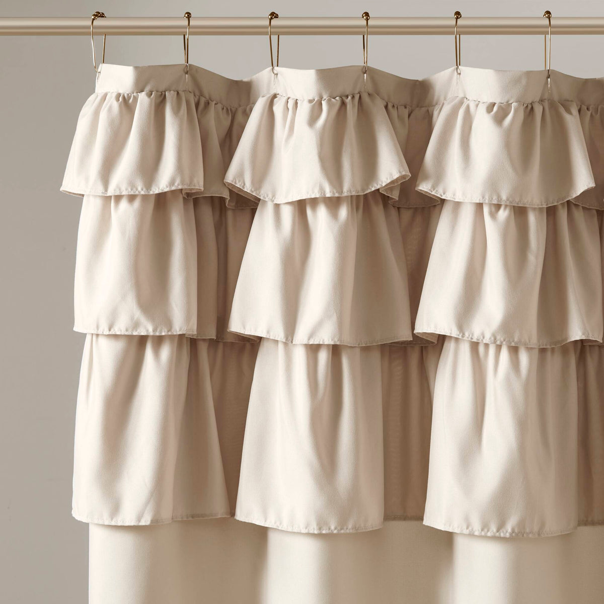 Grace Ruffled Shower Curtain - Beige
