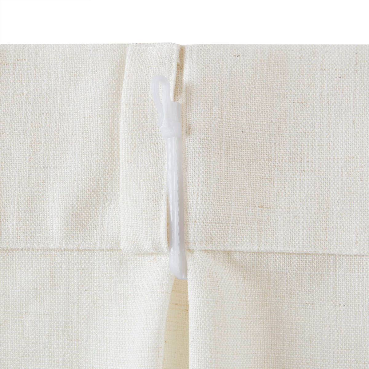 Emery 300gsm poly linen with 7 pinch pleat per pc - Ivory