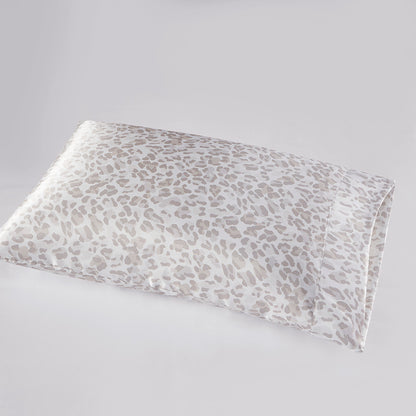 Satin Luxury 2 PC Pillowcases - Taupe Leopard