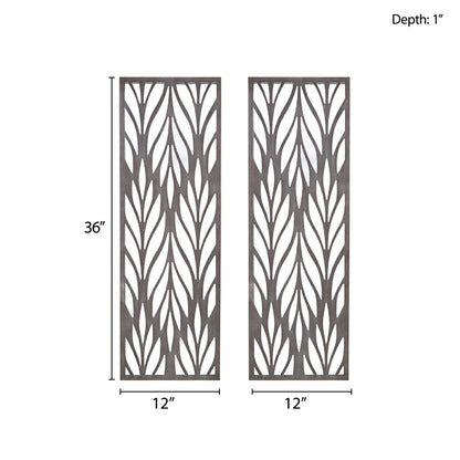 Florian Grey Laser Cut Wood 2-piece Panel Wall Decor Set - Reclaimed Grey