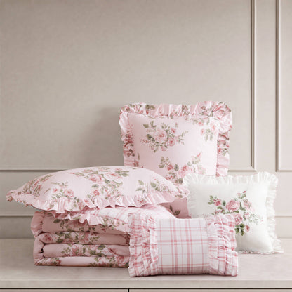 Elena Floral Comforter Set - Pink