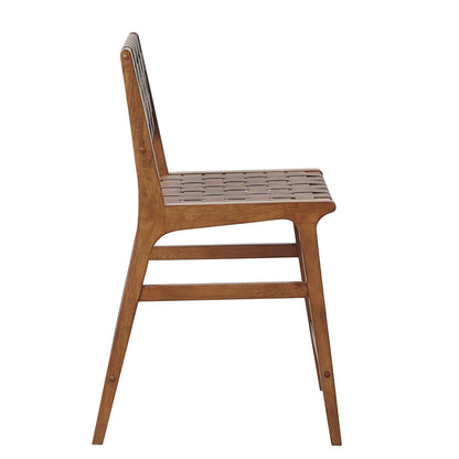 Oslo Faux Leather Woven Counter Stool 24"H - Brown