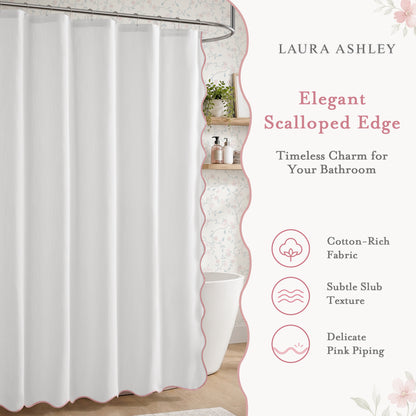 Petal Bloom Scalloped Shower Curtain - Pink