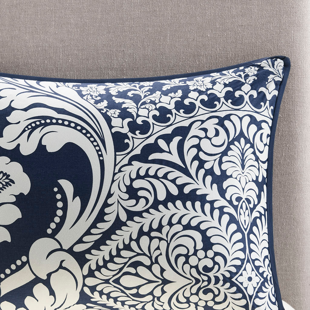 Vienna 6 Piece Printed Duvet Cover Set - Indigo