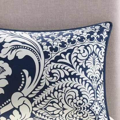 Vienna 6 Piece Printed Duvet Cover Set - Indigo