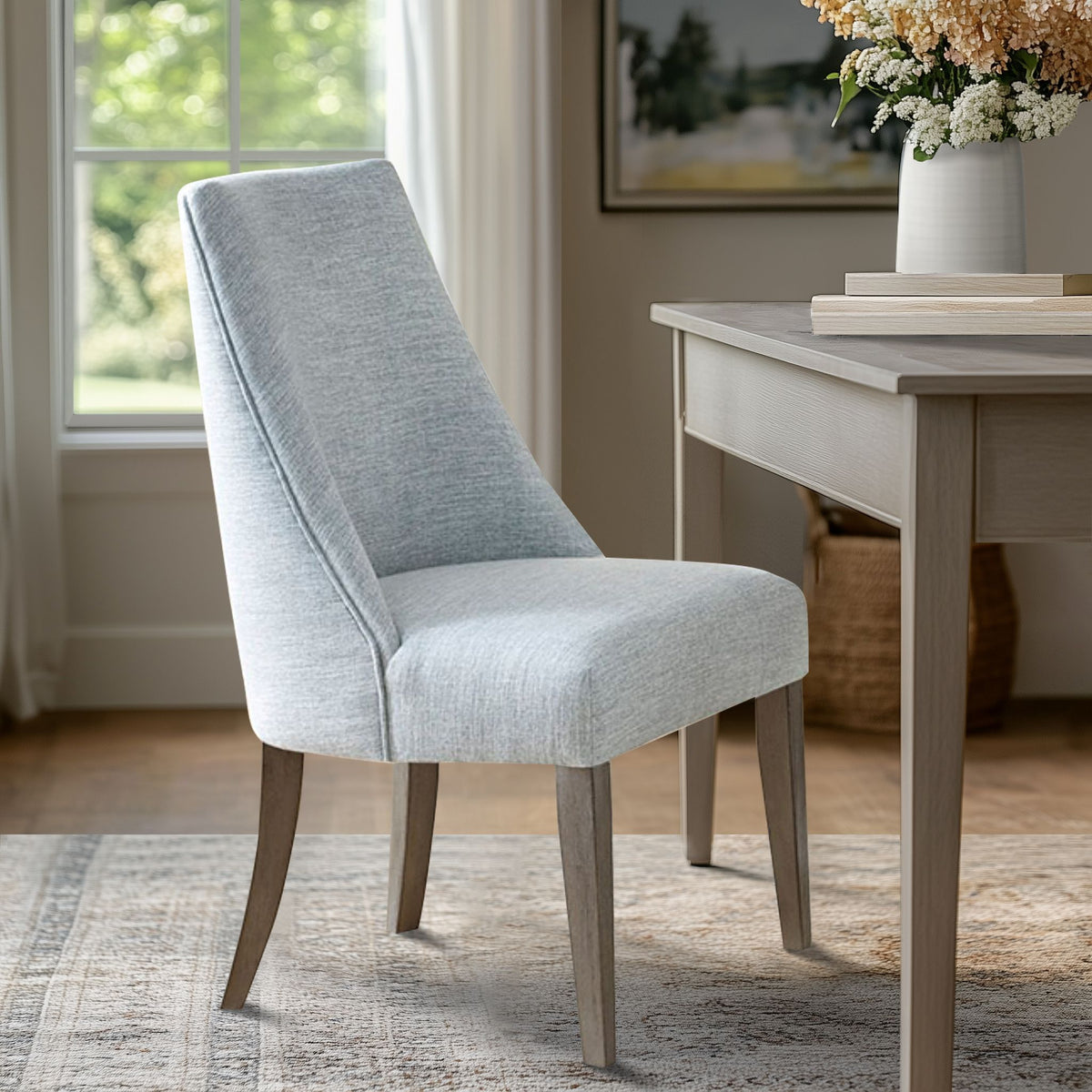 Winfield Upholstered Dining chair Set of 2 - Light Blue