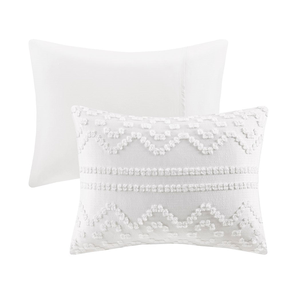 Annie Solid Clipped Jacquard Duvet Cover Set