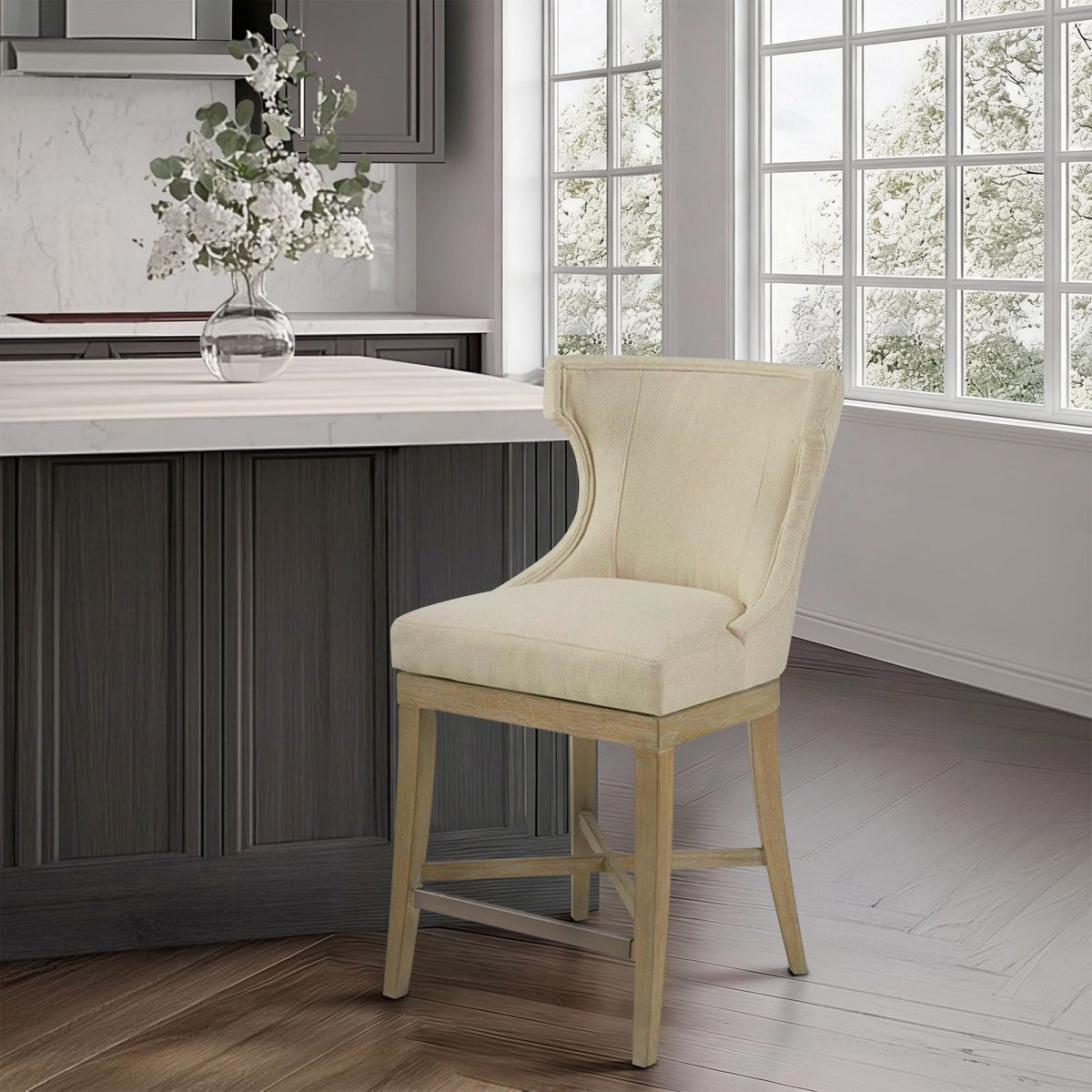 Carson Counter Stool With Swivel Seat - Cream